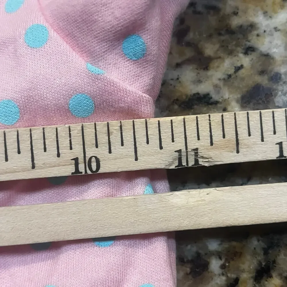 New Vintage KRU Supplies Baby Romper 12M Pink Polka‎ Dot Button Front Bodysuit